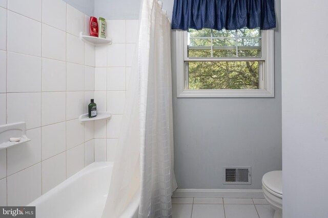 12910 Mayflower Ln, Bowie, MD 20720 - full bathroom featuring tile patterned floors, visible vents, toilet, and baseboards