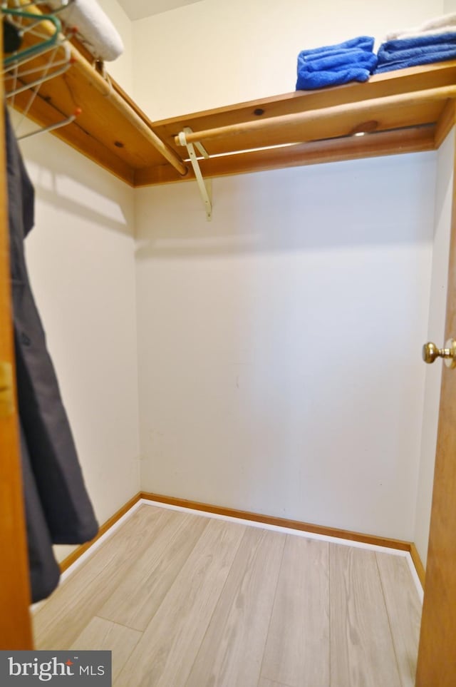 spacious closet with wood finished floors