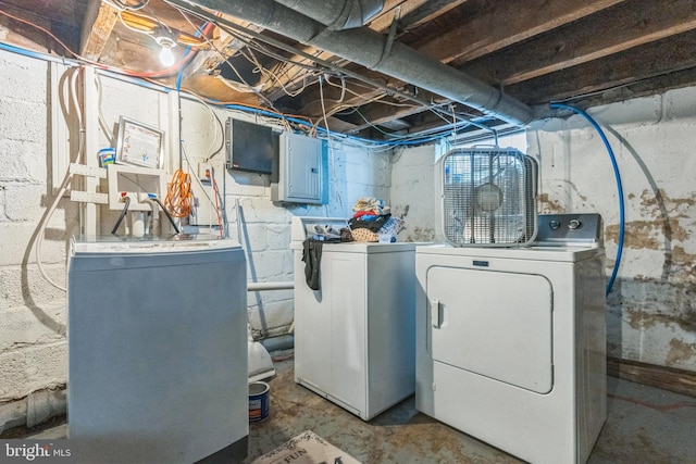 3526 Welsh Rd, Philadelphia, PA 19136 - clothes washing area with electric panel, independent washer and dryer, and laundry area