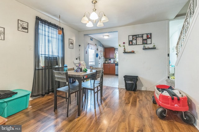 3526 Welsh Rd, Philadelphia, PA 19136 - dining area with wood finished floors, baseboards, and a notable chandelier