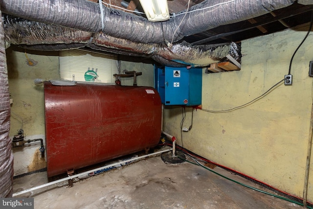 unfinished below grade area with heating fuel