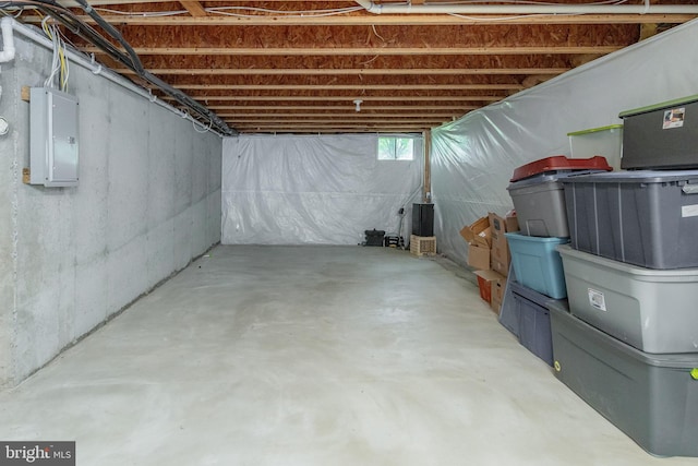 below grade area featuring electric panel