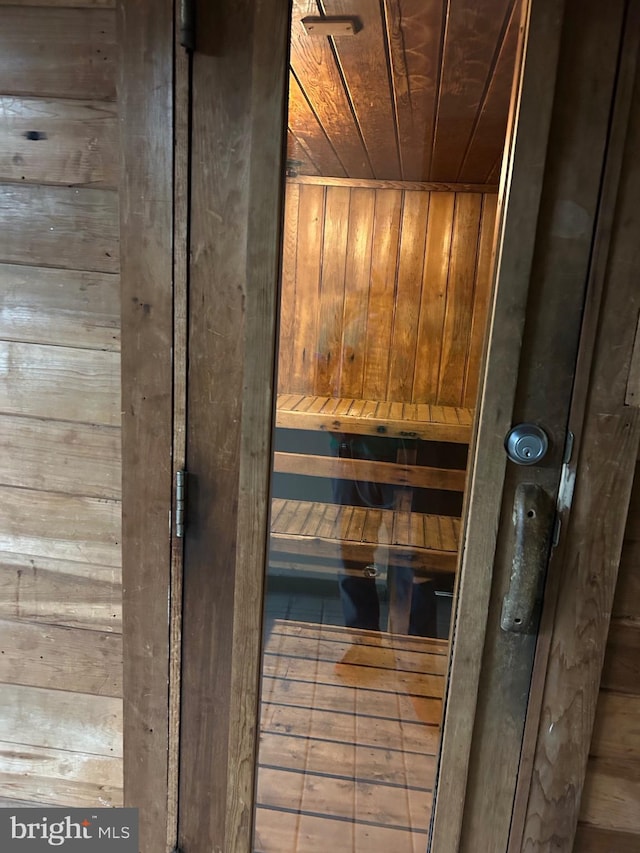 3100 S Manchester St Unit 113, Falls Church, VA 22044 - interior details featuring wooden walls and wood ceiling