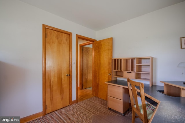 office space featuring built in study area
