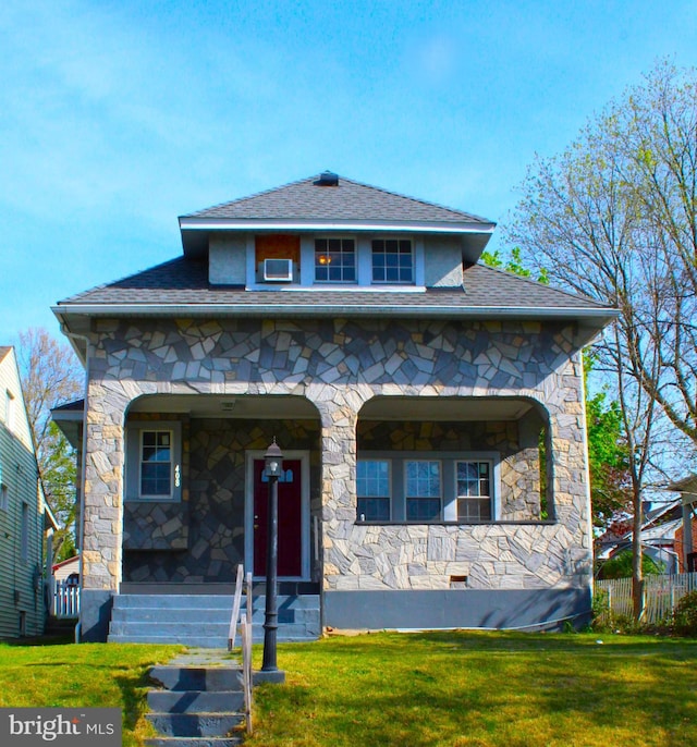 408 Prince George St, Cumberland, MD 21502 - view of front of property featuring stone siding and covered porch
