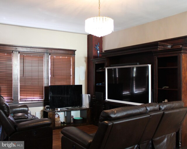 408 Prince George St, Cumberland, MD 21502 - living room with a chandelier and wood finished floors