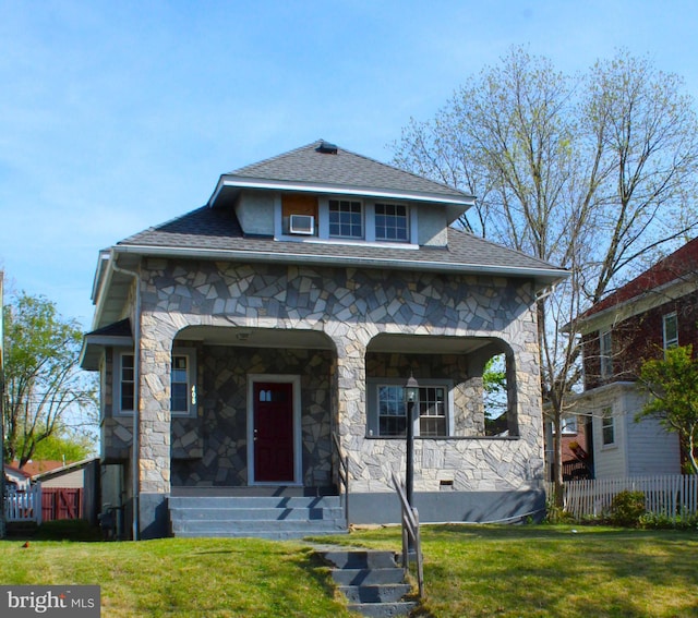 408 Prince George St, Cumberland, MD 21502 - view of front of house with stone siding and covered porch