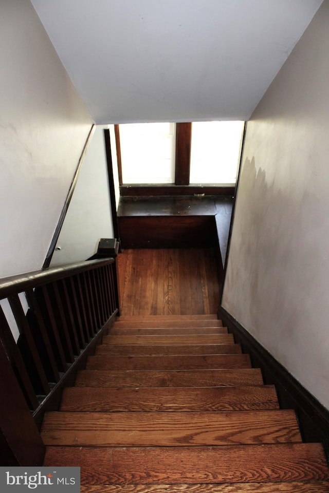 408 Prince George St, Cumberland, MD 21502 - stairway featuring hardwood / wood-style flooring