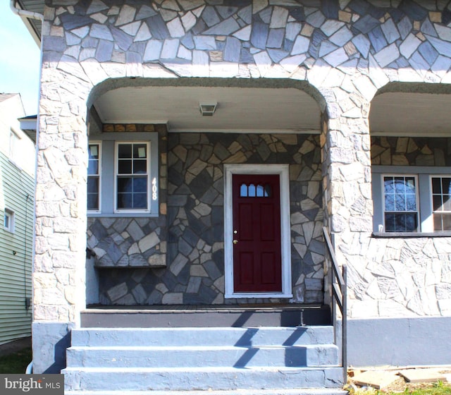 408 Prince George St, Cumberland, MD 21502 - entrance to property with stone siding