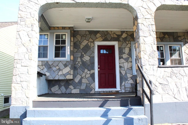 408 Prince George St, Cumberland, MD 21502 - doorway to property featuring stone siding