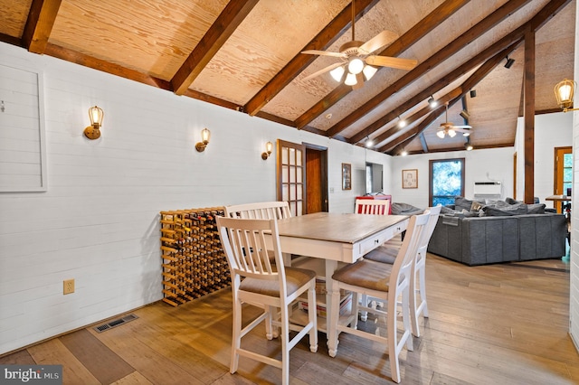 2436 Warm Springs Rd, Shenandoah Junction, WV 25442 - dining area featuring a ceiling fan and hardwood / wood-style flooring