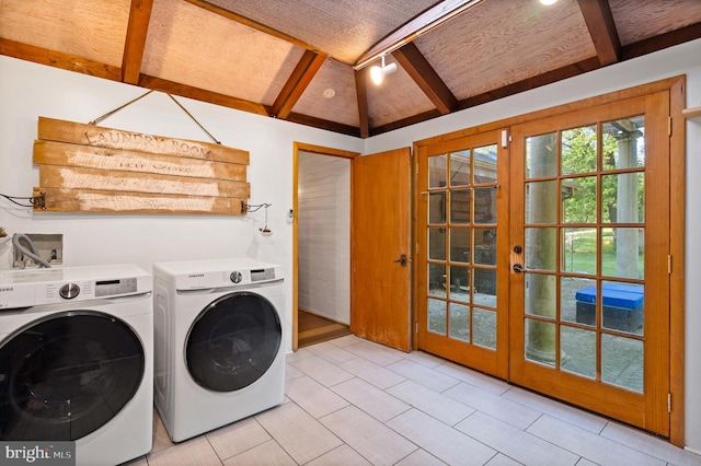 2436 Warm Springs Rd, Shenandoah Junction, WV 25442 - laundry room with independent washer and dryer and french doors