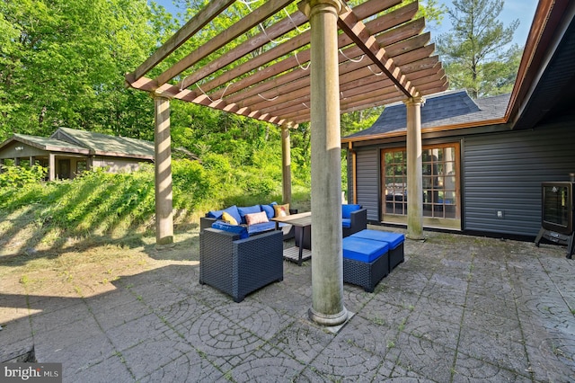 2436 Warm Springs Rd, Shenandoah Junction, WV 25442 - view of patio with a pergola and an outdoor living space