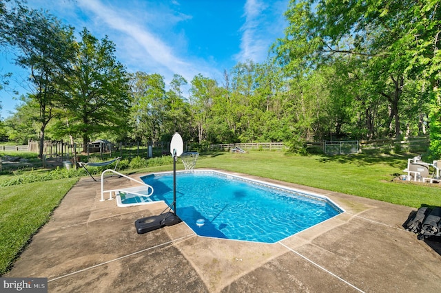 2436 Warm Springs Rd, Shenandoah Junction, WV 25442 - view of pool featuring view of wooded area and a patio area