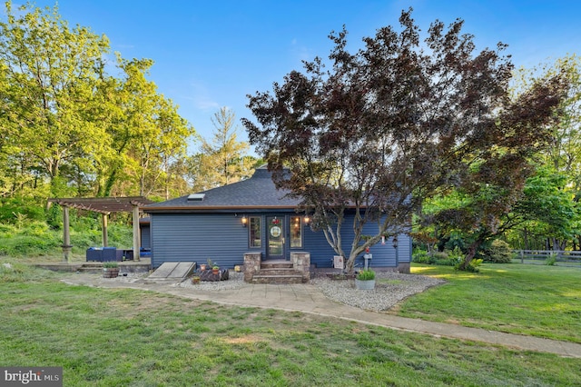 2436 Warm Springs Rd, Shenandoah Junction, WV 25442 - back of property featuring a pergola and entry steps