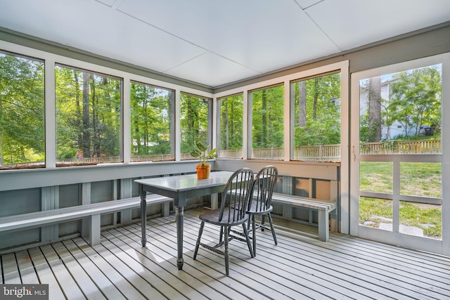 sunroom with a healthy amount of sunlight