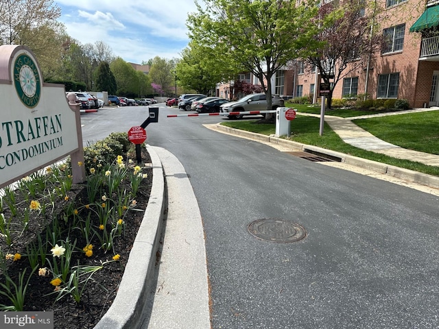 view of street with curbs