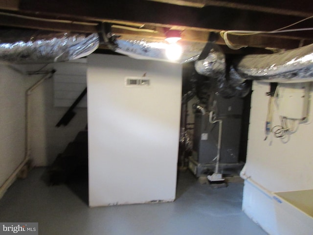 unfinished below grade area with visible vents