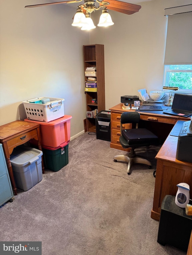 9881 Clark St, Philadelphia, PA 19115 - carpeted home office with a ceiling fan