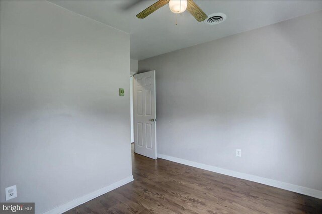 2284 Pine Rd, Newville, PA 17241 - spare room featuring baseboards, a ceiling fan, wood finished floors, and visible vents