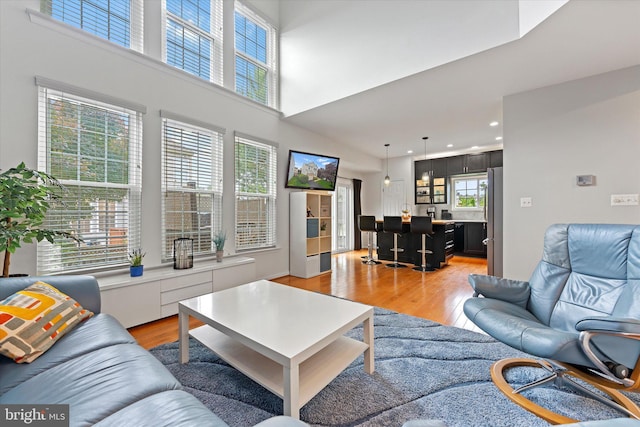 6780 Hollow Glen Ct, Gainesville, VA 20155 - living room featuring light wood-type flooring and recessed lighting