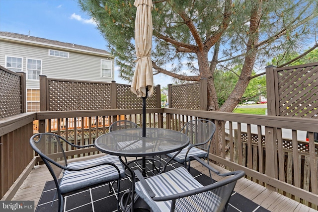 6780 Hollow Glen Ct, Gainesville, VA 20155 - wooden terrace featuring outdoor dining space