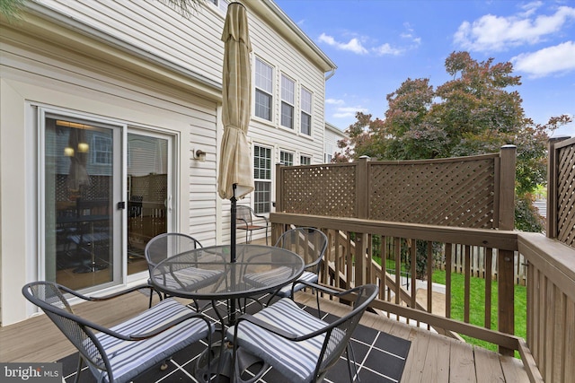 6780 Hollow Glen Ct, Gainesville, VA 20155 - wooden terrace featuring outdoor dining space