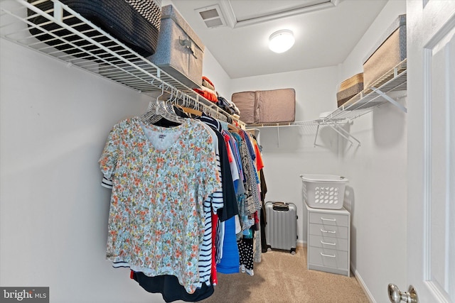 6780 Hollow Glen Ct, Gainesville, VA 20155 - spacious closet featuring carpet floors and attic access