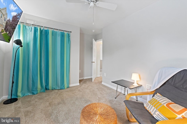 6780 Hollow Glen Ct, Gainesville, VA 20155 - living area with carpet, baseboards, and ceiling fan
