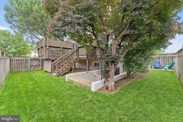 6780 Hollow Glen Ct, Gainesville, VA 20155 - view of yard featuring a wooden deck and stairs