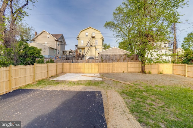 view of yard with a patio and fence private yard
