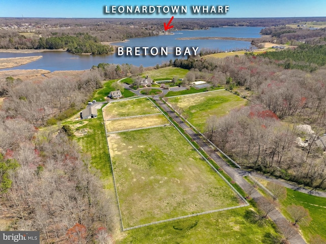aerial view of a large body of water