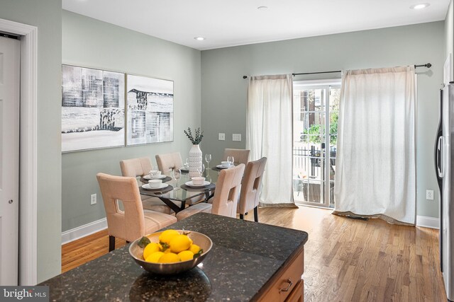 2738 Tilton St, Philadelphia, PA 19134 - dining room with baseboards, recessed lighting, and wood finished floors