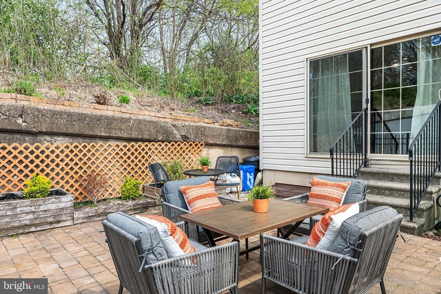 2738 Tilton St, Philadelphia, PA 19134 - view of patio featuring outdoor dining space and entry steps