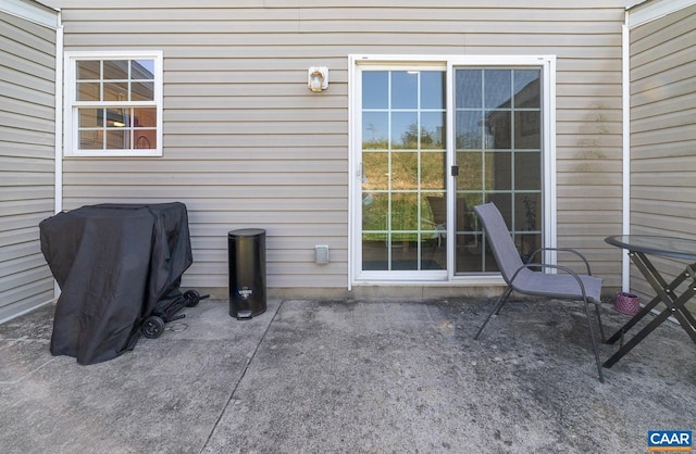 view of patio with area for grilling