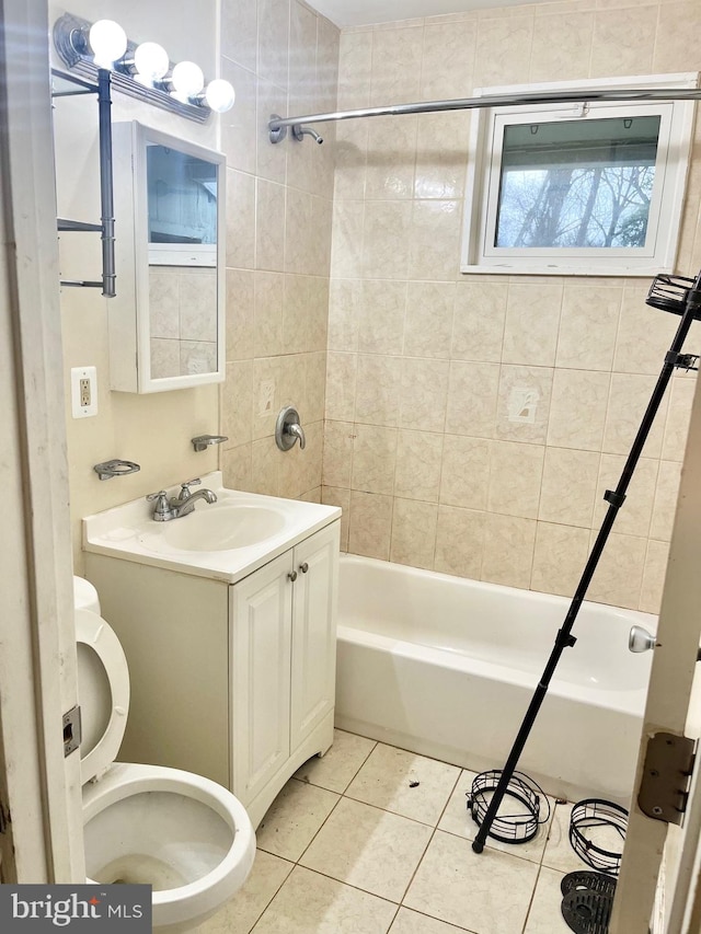 2407 Matthew Henson, Landover, MD 20785 - bathroom featuring toilet,  shower combination, tile patterned flooring, and vanity