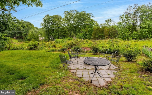 7117 Stanchion Ln, Burke, VA 22015 - view of grassy yard with a patio area and an outdoor fire pit