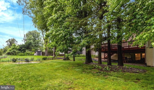 7117 Stanchion Ln, Burke, VA 22015 - view of grassy yard featuring a deck