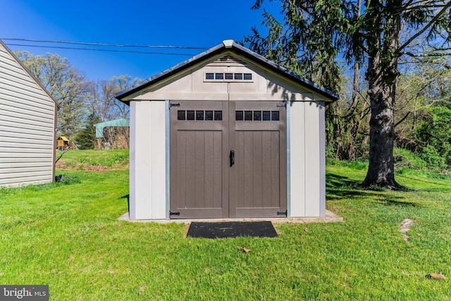 view of shed