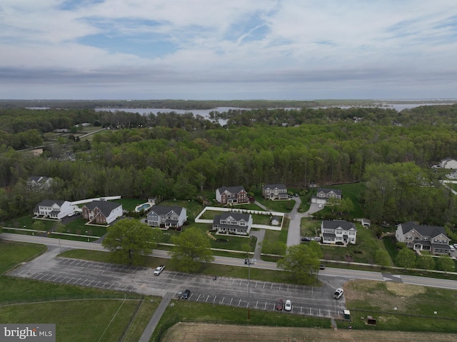 3419 Pocahontas Dr, Edgewater, MD 21037 - bird's eye view with a wooded view, a residential view, and a water view