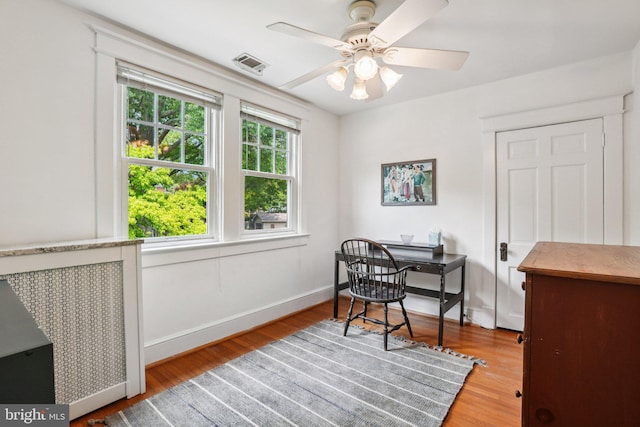 3213 Jocelyn St NW, Washington, DC 20015 - office area with a ceiling fan and wood finished floors