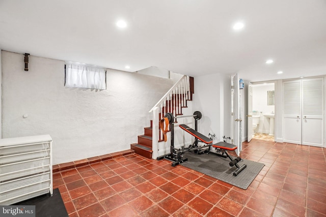 3213 Jocelyn St NW, Washington, DC 20015 - exercise area featuring recessed lighting and baseboards
