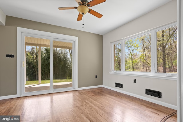 330 Church Lane Rd, Reading, PA 19606 - empty room featuring baseboards, a ceiling fan, and wood finished floors