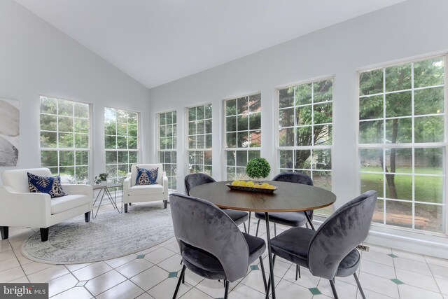 13434 Fairland Park Dr, Silver Spring, MD 20904 - sunroom featuring lofted ceiling and tile patterned floors