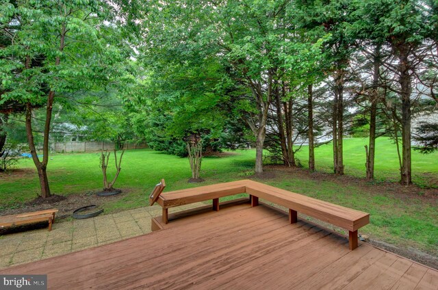 13434 Fairland Park Dr, Silver Spring, MD 20904 - wooden deck with a lawn