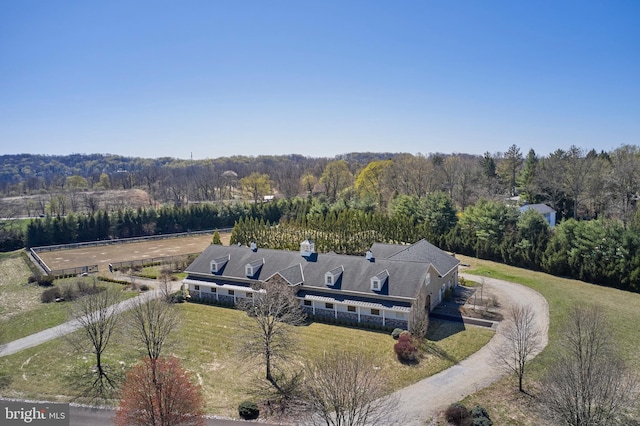 2727 Aquetong Rd, New Hope, PA 18938 - aerial view with a wooded view
