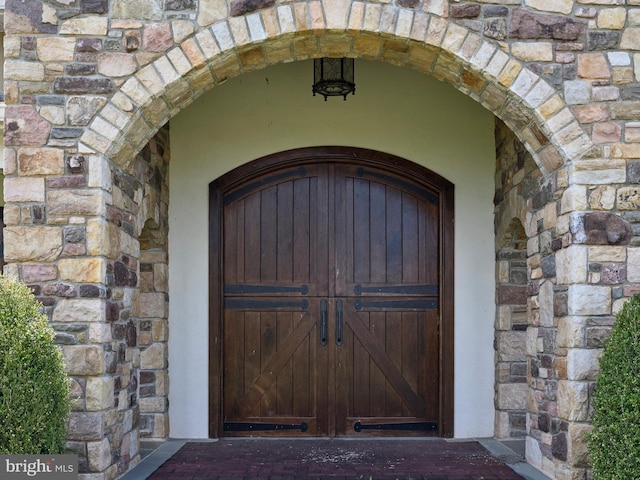 2727 Aquetong Rd, New Hope, PA 18938 - entrance to property with stone siding