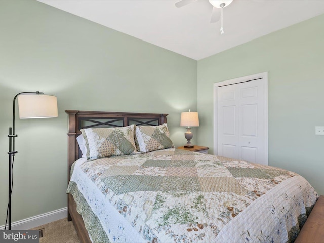 32953 Shadeland Ave, Millsboro, DE 19966 - carpeted bedroom featuring baseboards, a ceiling fan, and a closet