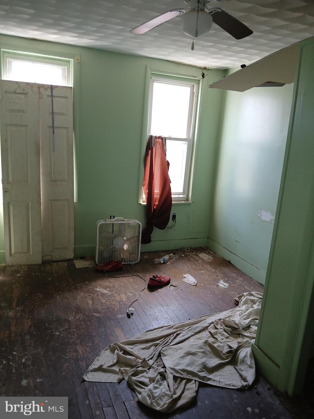 109 N Payson St N, Baltimore, MD 21223 - interior space featuring a ceiling fan and hardwood / wood-style flooring