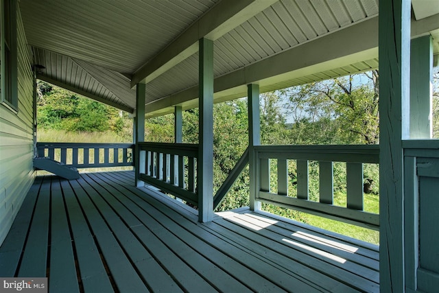 wooden deck with a porch